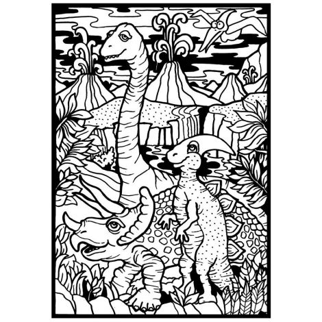 Kolorowanka welwetowa Colorvelvet Dinozaury, 29,7x21 cm